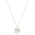 Wholesale dainty Gold Dipped Chain Link Necklace Cubic Zirconia Studded Paw Prin