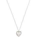 Wholesale dainty Gold Dipped Chain Link Necklace Pearlescent Heart Pendant Gold