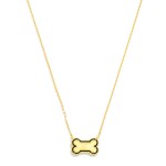Wholesale dainty Gold Dipped Chain Link Necklace Dog Bone Pendant Gold Dipped Ma
