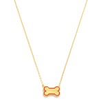 Wholesale dainty Gold Dipped Chain Link Necklace Dog Bone Pendant Gold Dipped Ma