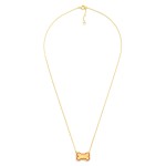 Wholesale dainty Gold Dipped Chain Link Necklace Dog Bone Pendant Gold Dipped Ma