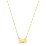 Wholesale dainty Gold Dipped Chain Link Necklace Dog Bone Pendant Gold Dipped Ma