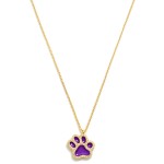 Wholesale dainty Gold Dipped Chain Link Necklace Cubic Zirconia Studded Paw Prin