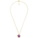 Wholesale dainty Gold Dipped Chain Link Necklace Cubic Zirconia Studded Paw Prin
