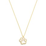 Wholesale dainty Gold Dipped Chain Link Necklace Cubic Zirconia Studded Paw Prin