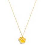 Wholesale dainty Gold Dipped Chain Link Necklace Cubic Zirconia Studded Paw Prin