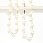 Wholesale pearl Metal Tube Beaded Necklace L Extender L
