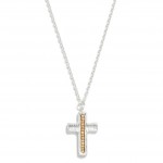 Wholesale chain Link Necklace Brushed Metal Cross Pendant Bead Detail L Extender