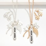 Wholesale chain Link Necklace Metal Good Luck Charm Pendants Four Leaf Clover Dr