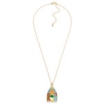 Wholesale chain Link Necklace Glitter Resin Christmas Scene Pendant L Extender L