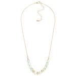 Wholesale dainty Chain Link Necklace Gold Tones Glass Crystal Beads L Extender L