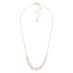 Wholesale dainty Chain Link Necklace Gold Tones Glass Crystal Beads L Extender L