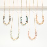 Wholesale dainty Chain Link Necklace Gold Tones Glass Crystal Beads L Extender L