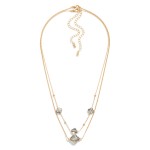 Wholesale set Two Chain Link Necklaces Glass Crystal Clover Stations L Extender