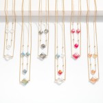 Wholesale set Two Chain Link Necklaces Glass Crystal Clover Stations L Extender