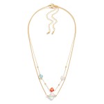 Wholesale set Two Chain Link Necklaces Glass Crystal Clover Stations L Extender