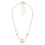 Wholesale set Two Chain Link Necklaces Glass Crystal Clover Stations L Extender