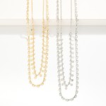Wholesale layered Chain Link Necklace Metal Stud Tassels L Extender L