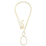 Wholesale long Chain Link Necklace Linked Metal Oval Pendant L Extender L
