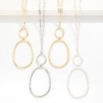 Wholesale long Chain Link Necklace Linked Metal Oval Pendant L Extender L