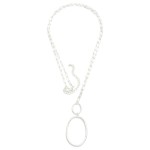 Wholesale long Chain Link Necklace Linked Metal Oval Pendant L Extender L