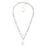 Wholesale layered Chain Link Necklace Glass Crystal Faceted Bead Stations Pearl