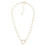 Wholesale linked Glass Crystal Stations Necklace Rhinestone Circle Pendant L Ext