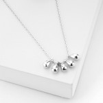 Wholesale dainty Chain Link Necklace Flower Petal Pendants Hypoallergenic Brass