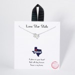 Wholesale dainty Chain Link Necklace Cubic Zirconia Studded Texas State Pendant