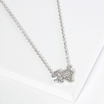Wholesale dainty Chain Link Necklace Cubic Zirconia Studded Texas State Pendant