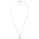 Wholesale dainty Gold Dipped Chain Link Necklace Cubic Zirconia Lock Pendant Gol