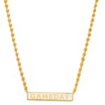 Wholesale gold Dipped Chain Link Necklace Beaded Stations GAMEDAY Bar Pendant Go