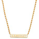 Wholesale gold Dipped Chain Link Necklace Beaded Stations GAMEDAY Bar Pendant Go
