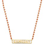Wholesale gold Dipped Chain Link Necklace Beaded Stations GAMEDAY Bar Pendant Go
