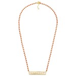Wholesale gold Dipped Chain Link Necklace Beaded Stations GAMEDAY Bar Pendant Go