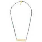 Wholesale gold Dipped Chain Link Necklace Beaded Stations GAMEDAY Bar Pendant Go