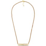 Wholesale gold Dipped Chain Link Necklace Beaded Stations GAMEDAY Bar Pendant Go