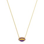 Wholesale gold Dipped Chain Link Game Day Necklace Enamel Football Pendant Gold