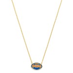Wholesale gold Dipped Chain Link Game Day Necklace Enamel Football Pendant Gold