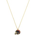 Wholesale gold Dipped Chain Link Game Day Necklace Enamel Football Helmet Pendan