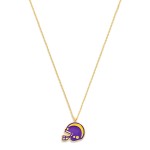 Wholesale gold Dipped Chain Link Game Day Necklace Enamel Football Helmet Pendan
