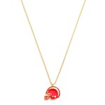 Wholesale gold Dipped Chain Link Game Day Necklace Enamel Football Helmet Pendan