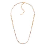 Wholesale beaded Necklace Faceted Beads Gold Square Beads L
