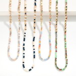 Wholesale beaded Necklace Faceted Beads Gold Square Beads L