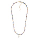 Wholesale beaded Necklace Diamond Beads Gold Tones Pearl Pendant