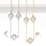 Wholesale metal Chain Link Necklace Glitter Clover Stations Included Metal Ball