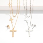 Wholesale metal Chain Link Necklace Cross Stations Cross Pendant Included Metal