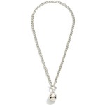 Wholesale chain Link Necklace Metal Toggle Clasp Ball Pendant L