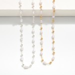 Wholesale chain Link Necklace Metal Bead Pearl Stations L Extender L