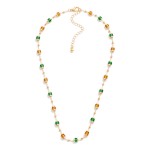 Wholesale metal Chain Link Necklace Stacked Beaded Disc Stations L Extender L